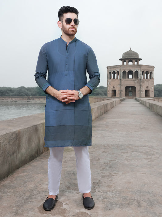 Blue Cotton Kurta - AL-K-883