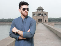 Blue Cotton Kurta - AL-K-883