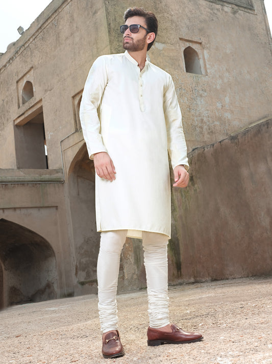Off White Blended Kurta - AL-K-891