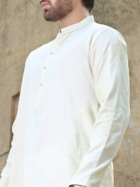 Off White Blended Kurta - AL-K-891