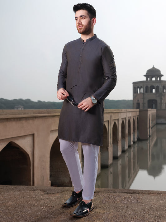 Blue Two-Tone Blended Kurta - AL-K-896