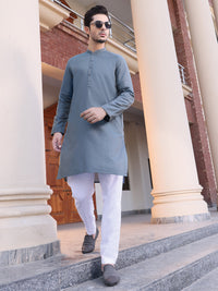 Blue Cotton Kurta - AL-K-901