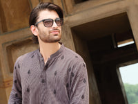 Grey Dobby Kurta - AL-K-905