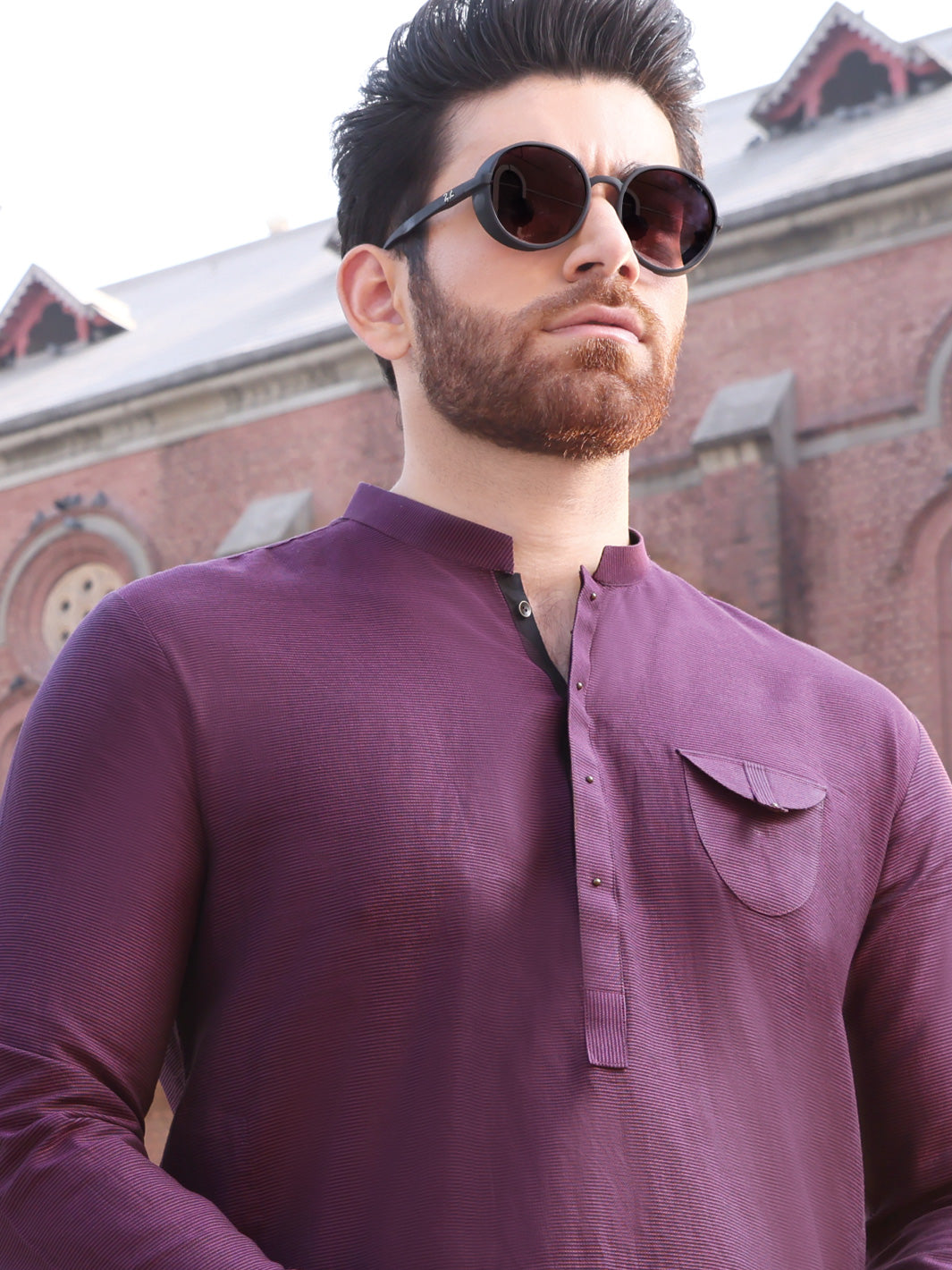 Purple Cotton Kurta - AL-K-908