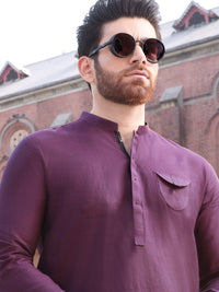 Purple Cotton Kurta - AL-K-908