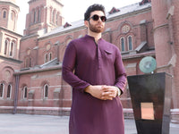 Purple Cotton Kurta - AL-K-908