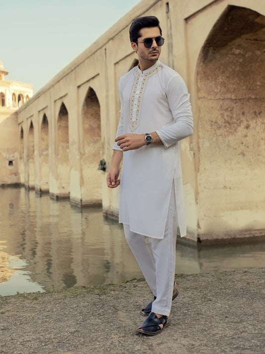 Off White Blended Kurta - AL-K-919