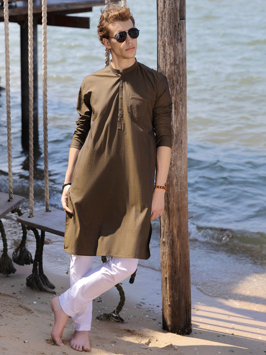 Olive Green Kurta - AL-K-939