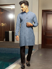 Blue Blended Kurta - AL-K-983