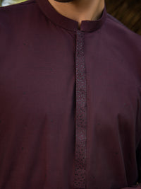 Maroon Blended Kurta - AL-K-984