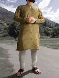Green Jacquard Special Kurta - AL-K-SP-021