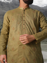 Green Jacquard Special Kurta - AL-K-SP-021