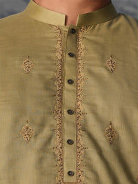 Green Jacquard Special Kurta - AL-K-SP-021