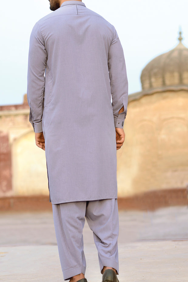 Grey Blended Kameez Shalwar - AL-KS-2267