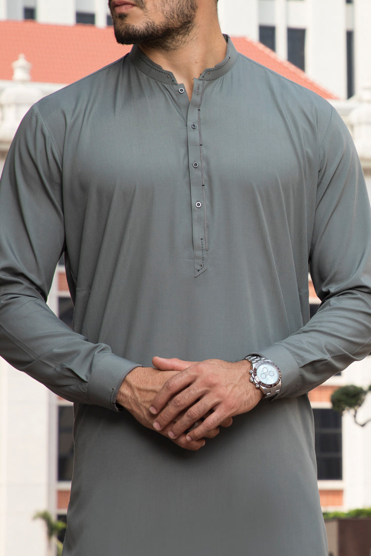 Green Blended Kameez Shalwar - AL-KS-2315