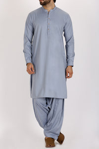 Light Blue Blended Kameez Shalwar - AL-KS-2353