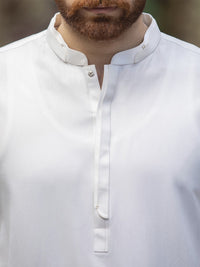 Off White Cotton Kameez Shalwar - AL-KS-2354