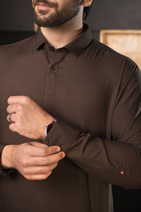 Brown Blended Kameez Shalwar - ALWA-KS-127