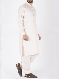 Cream Blended Kameez Shalwar - AL-KS-2362