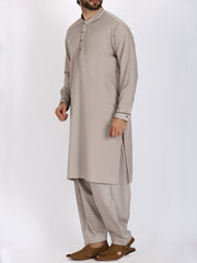 Light Grey Blended Kameez Shalwar - AL-KS-2366