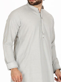 Light Grey Blended Kameez Shalwar - AL-KS-2369