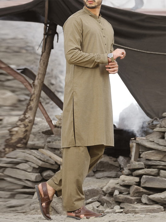 Green Blended Kameez Shalwar - AL-KS-2372