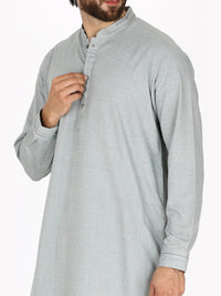 Light Grey Blended Kameez Shalwar - AL-KS-2373