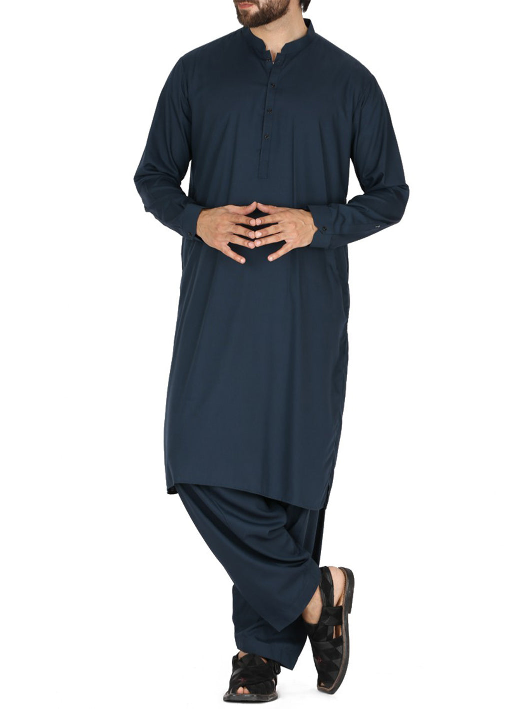 Green Blended Kameez Shalwar - AL-KS-2385
