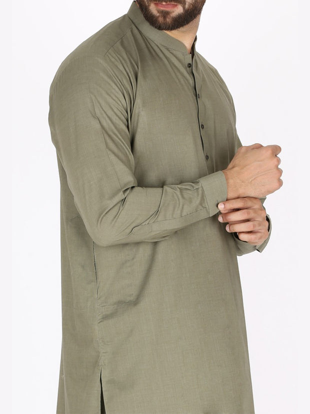 Green Blended Kameez Shalwar - AL-KS-2392