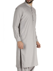 Light Grey Blended Kameez Shalwar - AL-KS-2406