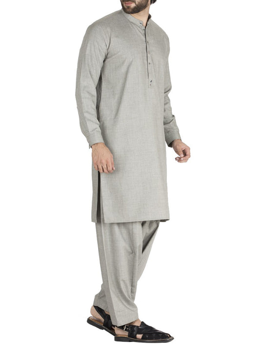 Grey Blended Kameez Shalwar - AL-KS-2415