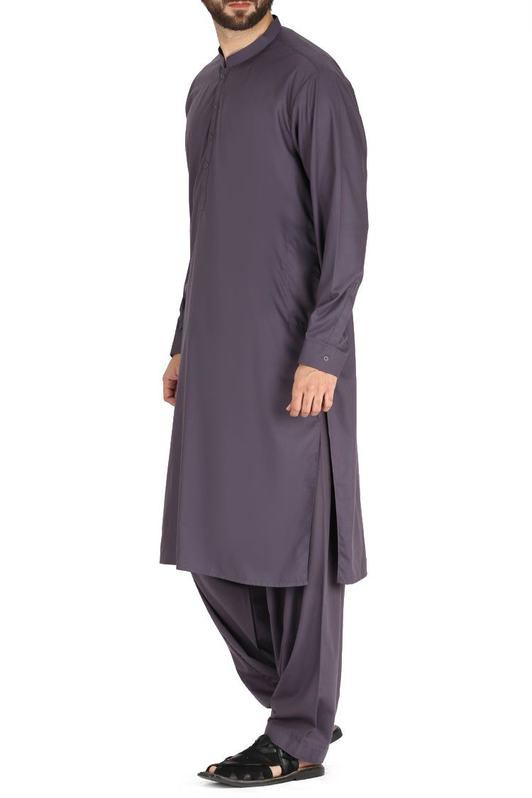 Purple Blended Kameez Shalwar - AL-KS-2417