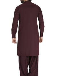 Maroon Blended Kameez Shalwar - AL-KS-2421