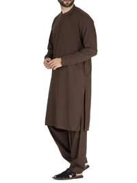 Brown Blended Kameez Shalwar - AL-KS-2422