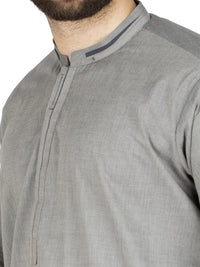 Grey Cotton Kameez Shalwar - AL-KS-2424