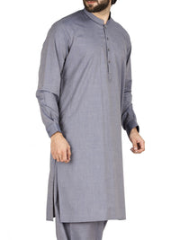Grey Cotton Kameez Shalwar - AL-KS-2431