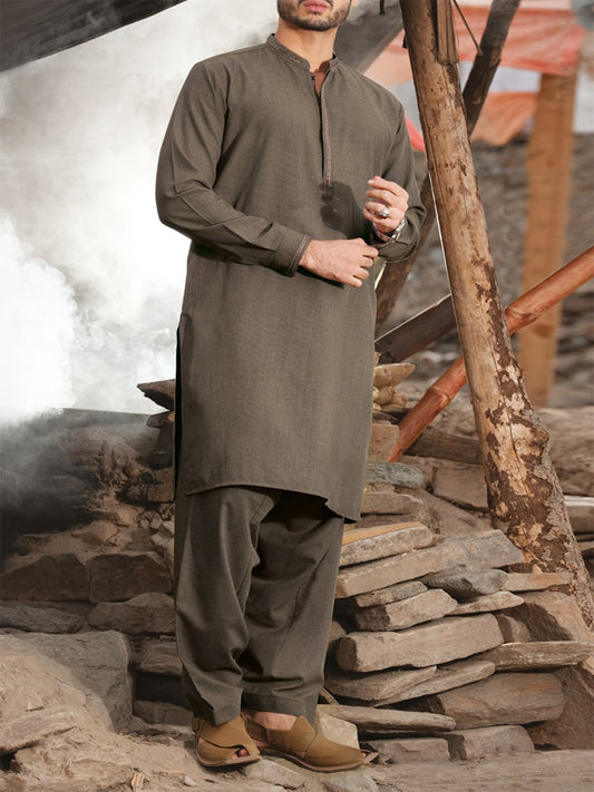 Green Blended Kameez Shalwar - AL-KS-2439