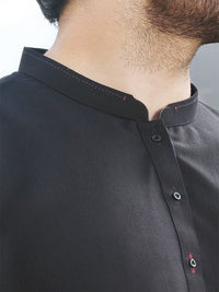 Black Blended Kurta Pajama - AL-KS-2445