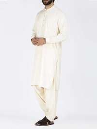 Cream Blended Kameez Shalwar - AL-KS-2447