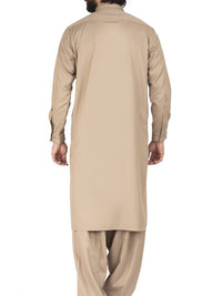 Fawn Blended Kameez Shalwar - AL-KS-2451