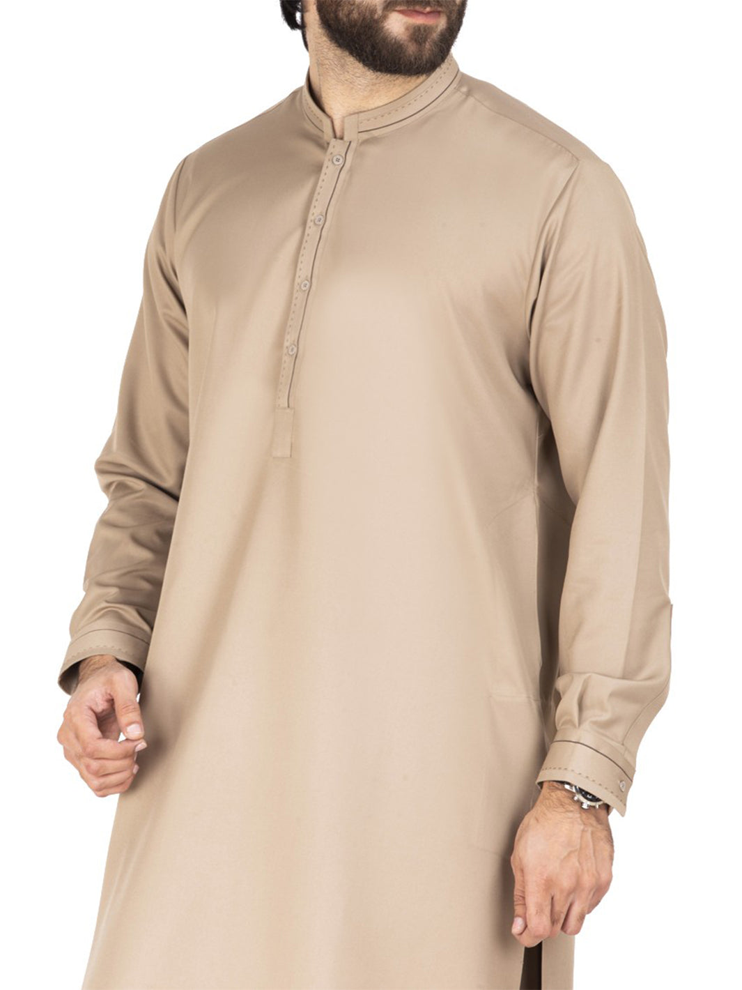 Fawn Blended Kameez Shalwar - AL-KS-2451