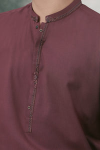 Burgundy Blended Kameez Shalwar - AL-KS-2453