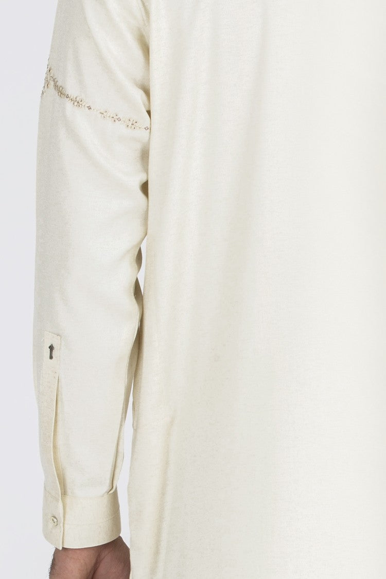 Cream Blended Kameez Shalwar - AL-KS-2468