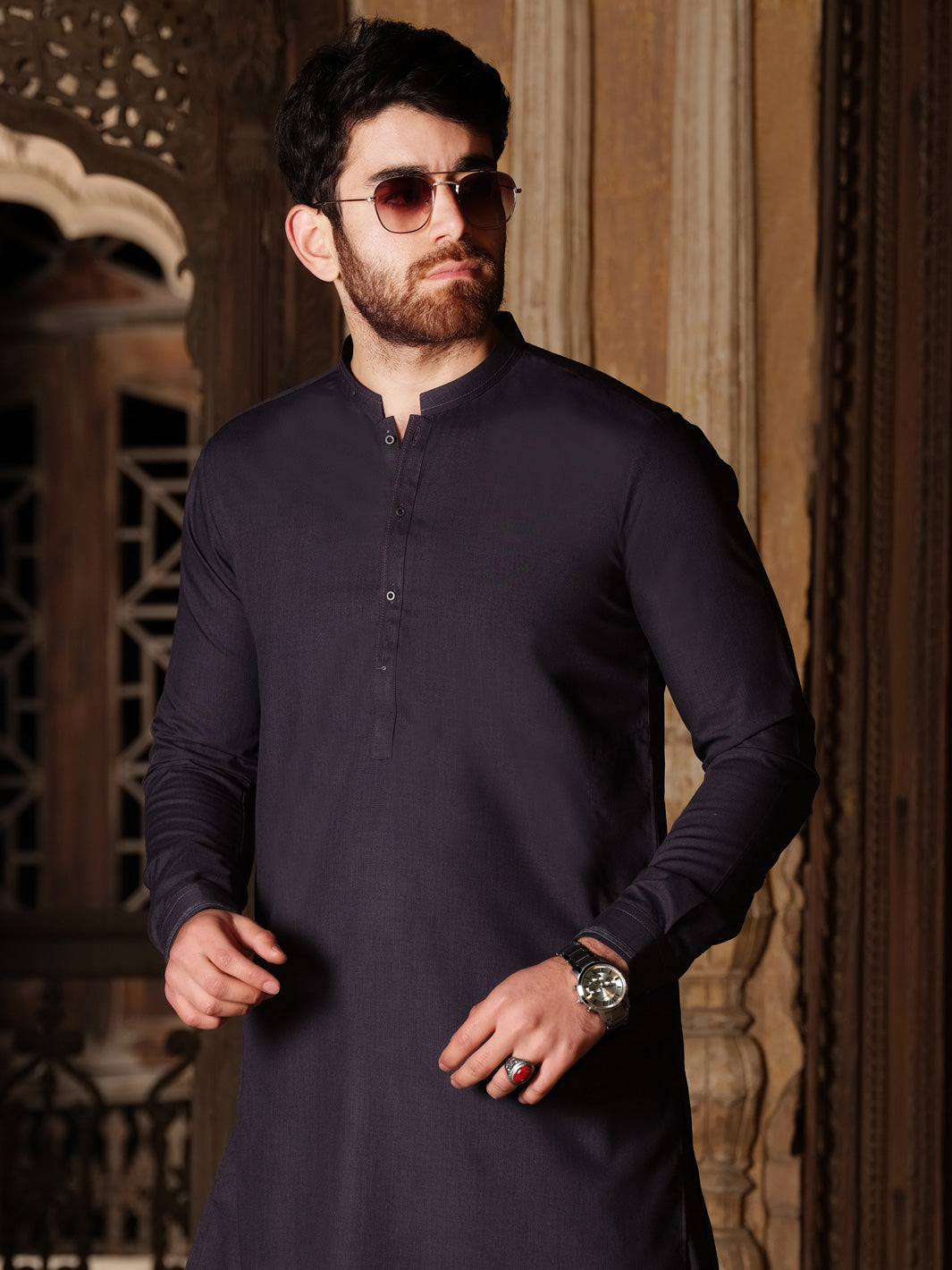 Purple Blended Kameez Shalwar - AL-KS-2519