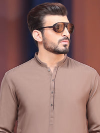 Brown Blended Kameez Shalwar - AL-KS-2523