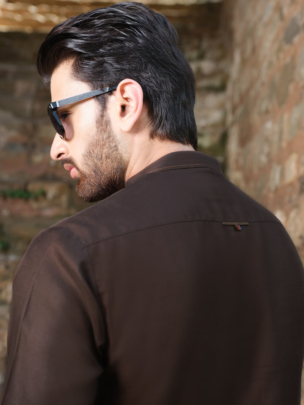 Dark Brown Blended Kurta Shalwar - AL-KS-2528