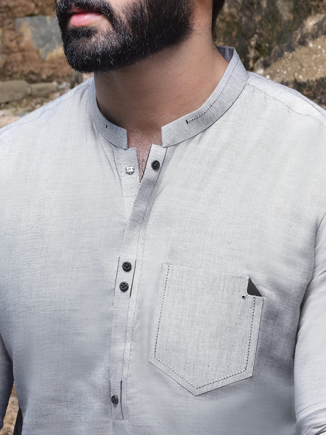 Grey Blended Kameez Shalwar - AL-KS-2534