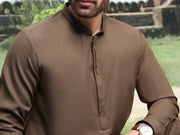 Brown Blended Kameez Shalwar - AL-KS-2535
