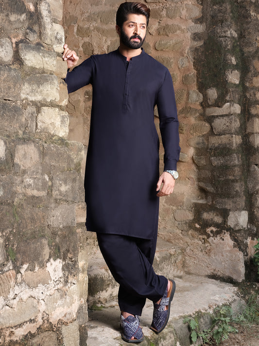 Blue Blended Kameez Shalwar - AL-KS-2546