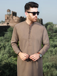 Brown Blended Kameez Shalwar - AL-KS-2566